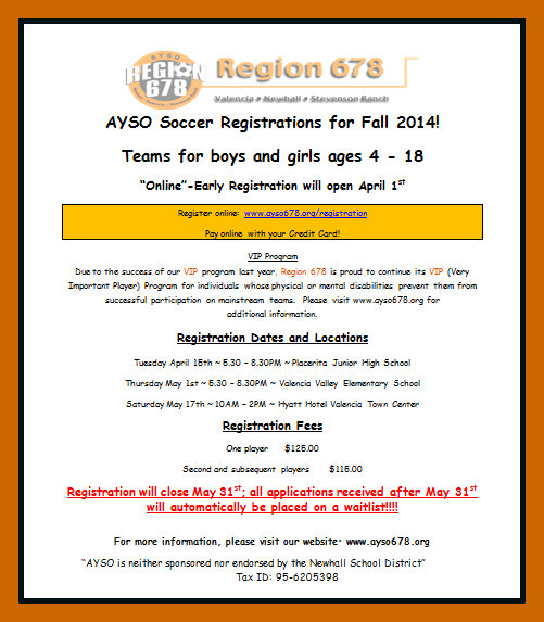 ayso678.org – Home of AYSO Region 678 in Valencia, Newhall &amp; Stevenson ...